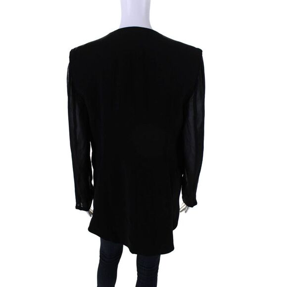 Robbi & Nikki Womens Open Front Light Long Sleeves Jacket Black Size Medium - Picture 4 of 5